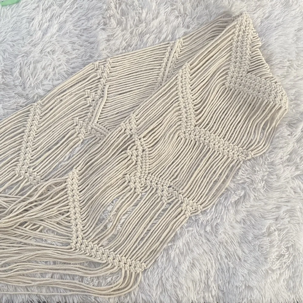 90’s macrame table runner or wall decor